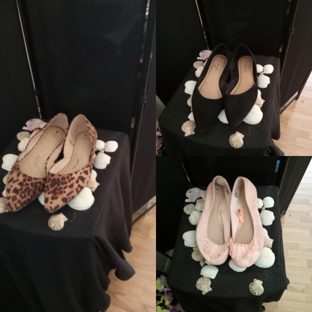 Six pair of casual flats